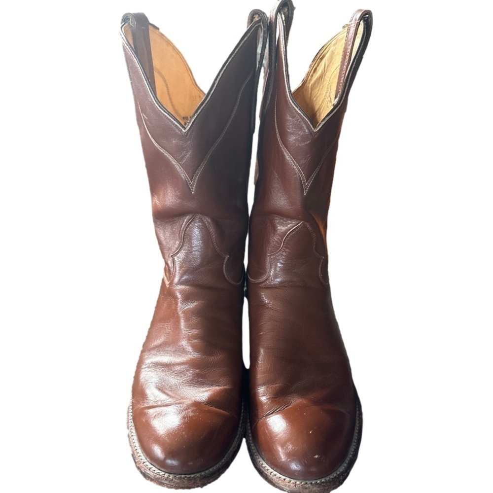 🤠 TONY LAMA 👢 Men’s Vintage George Strait Western Boots - Size 10 D 🎶 - Picture 3 of 12